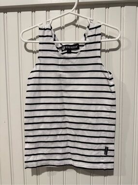 Beau Hudson White and Black Striped Tank Top